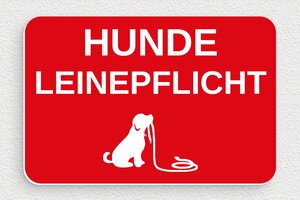 Schild Warnung vor dem Hunde - Schild 'Gefährlicher Hund' - 150 x 100 mm - PVC - rouge-blanc - glue - de-hund-schild-003-1