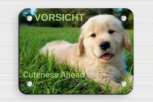 Hundeschilder - Schild 'Vorsicht vor dem Hund' - 120 x 90 mm - PVC - custom - screws - de-hund-schild-003-4