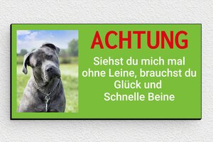 Schild Warnung vor dem Hunde - de-hund-schild-004-3 - 120 x 60 mm - custom - glue - de-hund-schild-004-3