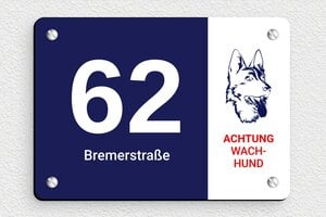 Torschilder - de-hund-schild-005-1 - 140 x 100 mm - custom - screws - de-hund-schild-005-1