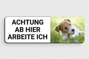 Hundeschilder - Schild 'Freilaufender Hund' - 150 x 50 mm - PVC - custom - glue - de-hund-schild-005-3