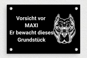 Schild Warnung vor dem Hunde - Schild 'Vorsicht, gefährlicher Hund' - 150 x 100 mm - PVC - custom - screws - de-hund-schild-008-1