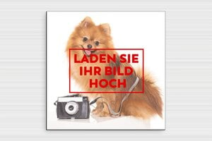 Schilder Warnung vor dem Hunde - PVC - 200 x 200 mm - custom - glue - de-hund-schild-009-3