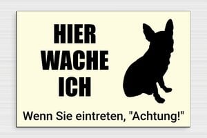 Schilder Warnung vor dem Hunde - PVC - 300 x 200 mm - custom - glue - de-hund-schild-012-3