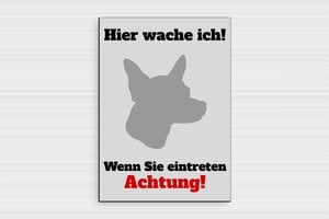 Schilder Warnung vor dem Hunde - PVC - 150 x 210 mm - custom - glue - de-hund-schild-013-3