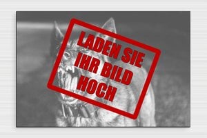 Schilder Warnung vor dem Hunde - PVC - 300 x 200 mm - custom - glue - de-hund-schild-015-3