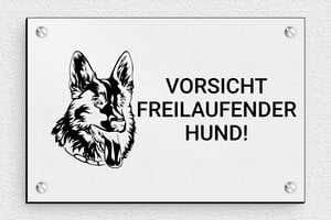 Torschilder - Schild 'Vorsicht vor dem Hund' - 150 x 100 mm - PVC - gris-noir - screws - de-hund-schild-039-1