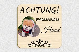 Hundeschilder - de-hunde-schild-002-1 - 250 x 250 mm - erable - glue - de-hunde-schild-002-1