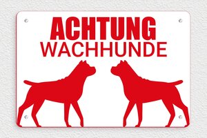 Schild Warnung vor dem Hunde - Schild 'Vorsicht vor Hunden' - 300 x 200 mm - PVC - blanc-rouge - screws - de-hunde-schild-002-3