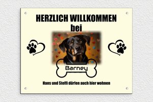 Hundeschilder - de-hunde-schild-003-1 - 300 x 230 mm - custom - screws - de-hunde-schild-003-1