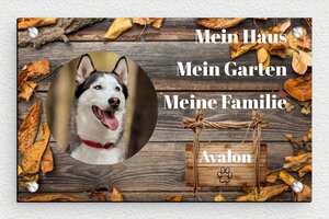 Hundeschilder - Schild 'Achtung vor dem Hund' - 160 x 100 mm - PVC - gris-noir - screws - de-hunde-schild-039-1