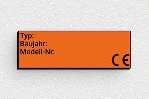 Industrieschilder - de-industrie-schild-001-5 - 60 x 20 mm - orange-noir - none - de-industrie-schild-001-5