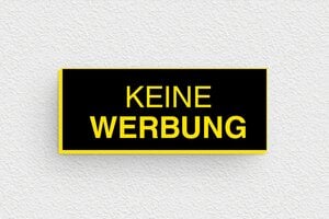 Keine werbung schilder - Schild 'Keine Werbung' - 50 x 20 mm - PVC - noir-jaune - glue - de-keine-werbung-001-4