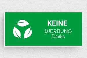 Keine werbung schilder - Keine Werbung' Schild - 80 x 35 mm - PVC - vert-blanc - glue - de-keine-werbung-004-1