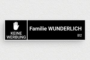 Türschilder - de-keine-werbung-005-0 - 100 x 25 mm - noir-blanc - glue - de-keine-werbung-005-0