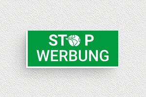 Keine werbung schilder - Keine Werbung-Schild - 50 x 20 mm - PVC - vert-blanc - glue - de-keine-werbung-007-1