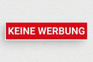 Keine werbung schilder - Schild 'Bitte keine Werbung' - 70 x 15 mm - PVC - rouge-blanc - glue - de-keine-werbung-027-1