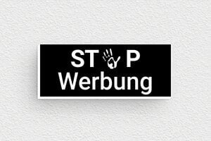 Keine werbung schilder - Keine Werbung-Schild - 50 x 20 mm - PVC - noir-blanc - glue - de-keine-werbung-035-1