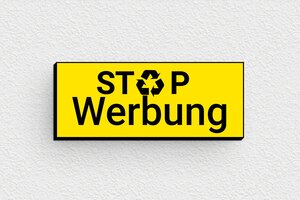 Keine werbung schilder - Keine Werbung' Schild - 50 x 20 mm - PVC - jaune-noir - glue - de-keine-werbung-036-1