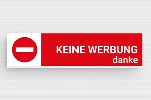 Keine werbung schilder - PVC-Schild 'Keine Werbung' - 80 x 20 mm - PVC - rouge-blanc - glue - de-keine-werbung-80x20