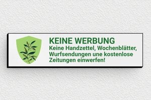 Keine werbung schilder - Schild 'Keine Werbung, keine Prospekte' - 80 x 20 mm - PVC - gris-noir - glue - de-keine-werbung-quadri-007-5