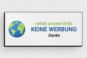 Keine werbung schilder - Schild 'Keine Werbung - Rettet den Planeten' - 80 x 35 mm - PVC - gris-noir - glue - de-keine-werbung-quadri-033-5