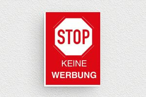 Keine werbung schilder - Schild 'Keine Werbung' - 30 x 40 mm - PVC - rouge-blanc - glue - de-keine-werrbung-027-1