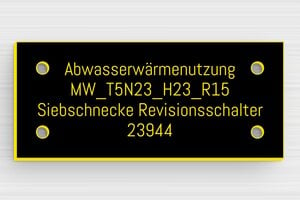 Kennzeichnungsschilder - de-kenn-zeichen-schild-001-5 - 80 x 35 mm - noir-jaune - holes-only - de-kenn-zeichen-schild-001-5