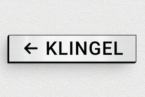 Klingelschild - Schild für Türklingel - 70 x 15 mm - PVC - gris-brosse-noir - glue - de-klingel-002-1