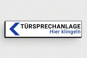 Klingelschild - Schild für Gegensprechanlage: 'Hier klingeln' - 70 x 15 mm - PVC - custom - glue - de-klingel-quadri-001-1