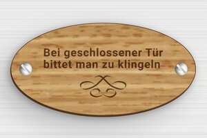 Ovales Schild - Klingelschild - 100 x 50 mm - Holz - chene - screws - de-klingel-schild-holz-002-2