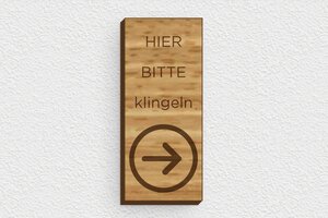 Rechteckiges Schild - de-klingel-schild-holz-002-4 - 30 x 70 mm - chene - none - de-klingel-schild-holz-002-4