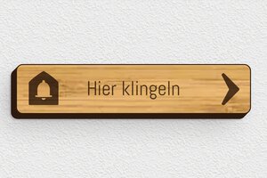 Klingelschild holz - Schild 'Bitte läuten und dann eintreten' - 70 x 15 mm - Holz - bambou - glue - de-klingel-schild-holz-002-5