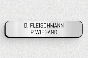 Klingelschild Edelstahl - PVC - 70 x 15 mm - gris-brillant-noir - none - de-klingel-schild-metal-001-3