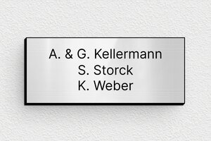 Klingelschild plastik - de-klingel-schild-plastik-001-3 - 60 x 25 mm - gris-brillant-noir - none - de-klingel-schild-plastik-001-3