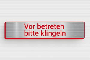 Edelstahlschilder - Schild 'Bitte klingeln' - 70 x 15 mm - PVC - acier-rouge - magnetic - de-klingel-schild-plastik-002-1