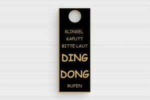 Klingelschild plastik - de-klingel-schild-plastik-003-4 - 30 x 80 mm - noir-or - holes-only - de-klingel-schild-plastik-003-4