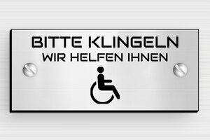 Klingelschild plastik - de-klingel-schild-plastik-004-2 - 80 x 35 mm - gris-brillant-noir - screws - de-klingel-schild-plastik-004-2