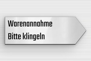 Pfeilförmiges Schild - Dekoschild 'King Road SW5' - 350 x 117 mm - PVC - gris-brillant-noir - glue - de-klingel-schild-plastik-005-1