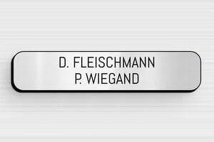 Klingelschild Edelstahl - PVC - 70 x 15 mm - gris-brillant-noir - glue - de-klingel-schild-pvc-001-12