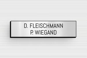 Klingelschild zwei Namen - PVC - 60 x 15 mm - gris-brillant-noir - glue - de-klingel-schild-pvc-001-3