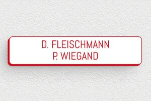 Klingelschild PVC - PVC - 70 x 15 mm - blanc-rouge - none - de-klingel-schild-pvc-001-36