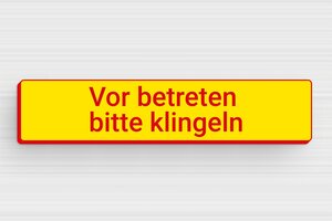 Klingelschild selbstklebend - Schild 'Bitte klingeln' - 70 x 15 mm - PVC - jaune-rouge - glue - de-klingel-schild-selbstklebend-001-2