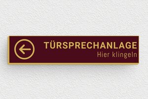 Schilder selbst gestalten - Klingelschild - 70 x 15 mm - PVC - bordeau-or - glue - de-klingel-schild-selbstklebend-001-5