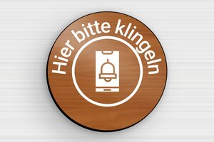 Klingelschild selbstklebend - Schild 'Bitte klingeln, bevor Sie eintreten' - 50 x 50 mm - PVC - poirier-blanc - glue - de-klingel-schild-selbstklebend-002-1