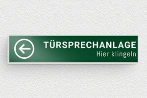 Aluminium schilder - Klingelschild - 70 x 15 mm - Aluminium - vert-blanc - glue - de-klingel-schild-selbstklebend-005-1