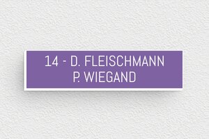 Klingelschild zwei namen - de-klingel-schild-zwei-namen-003-1 - 60 x 15 mm - mauve-blanc - none - de-klingel-schild-zwei-namen-003-1