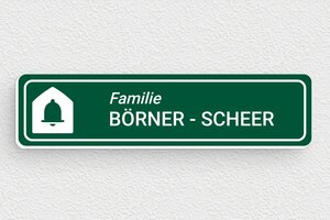 Klingelschild zwei namen - de-klingel-schild-zwei-namen-003-3 - 100 x 25 mm - vert-sapin-blanc - glue - de-klingel-schild-zwei-namen-003-3