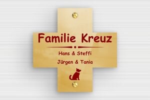 Schild nach Form - de-kreuz-formig-schild-002-2 - 90 x 90 mm - poli-rouge - screws - de-kreuz-formig-schild-002-2