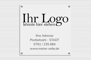 Schild pro branche - de-logo-schild-007-3 - 400 x 400 mm - custom - screws-spacer-large - de-logo-schild-007-3